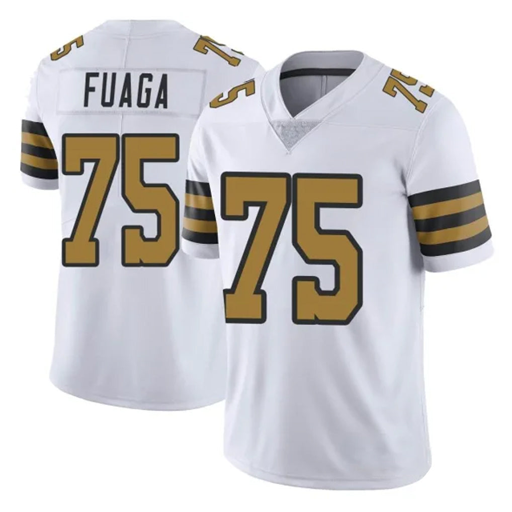 Tocy NO.Saints #75 Taliese Fuaga Player White Limited Color Rush Home Game Stitched Jerseys