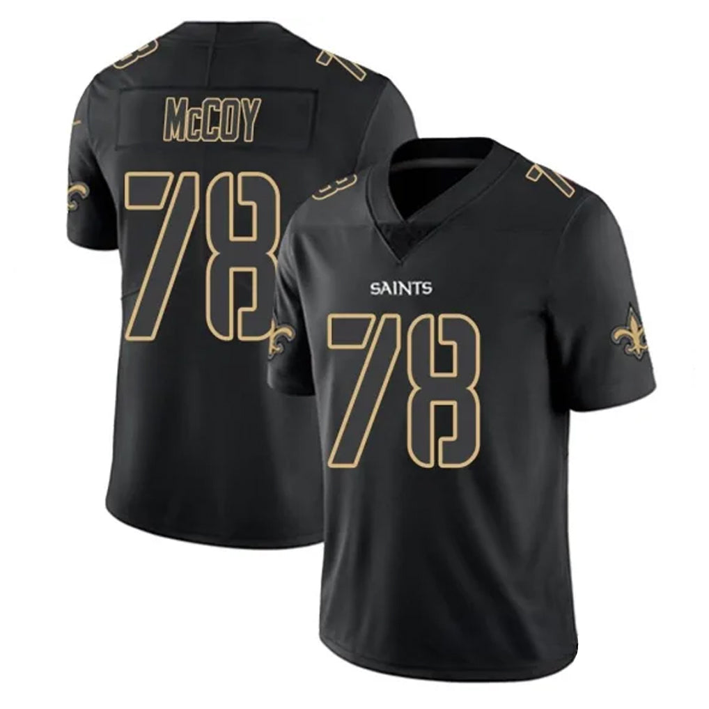 Tocy NO.Saints #78 Erik McCoy Player Black Impact Limited Home Game Stitched Jerseys
