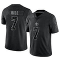 tocy NO.Saints #7 Taysom Hill Player Black RFLCTV Limited Stitched Jerseys