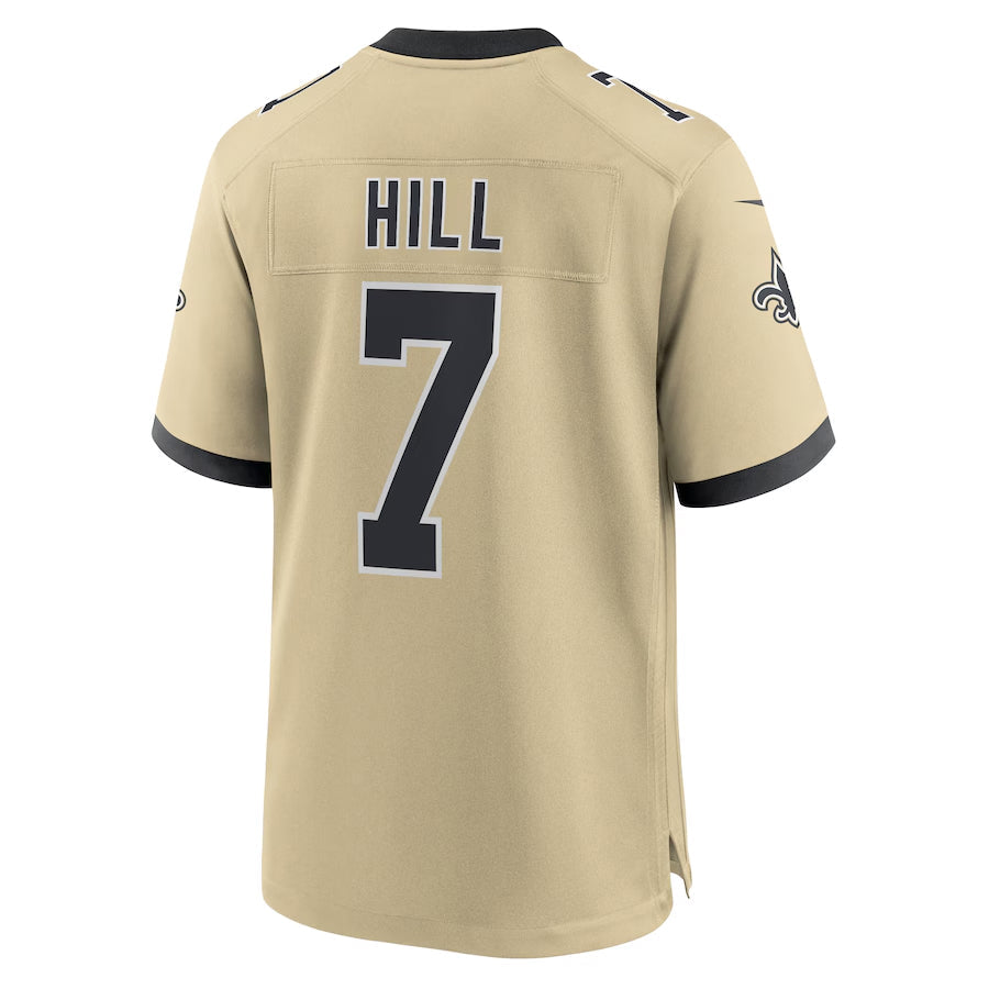 tocy NO.Saints #7 Taysom Hill Player Gold Alternate Game Stitched Jerseys