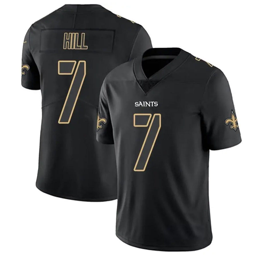tocy NO.Saints #7 Taysom Hill Player Limited Black Impact Stitched Jerseys