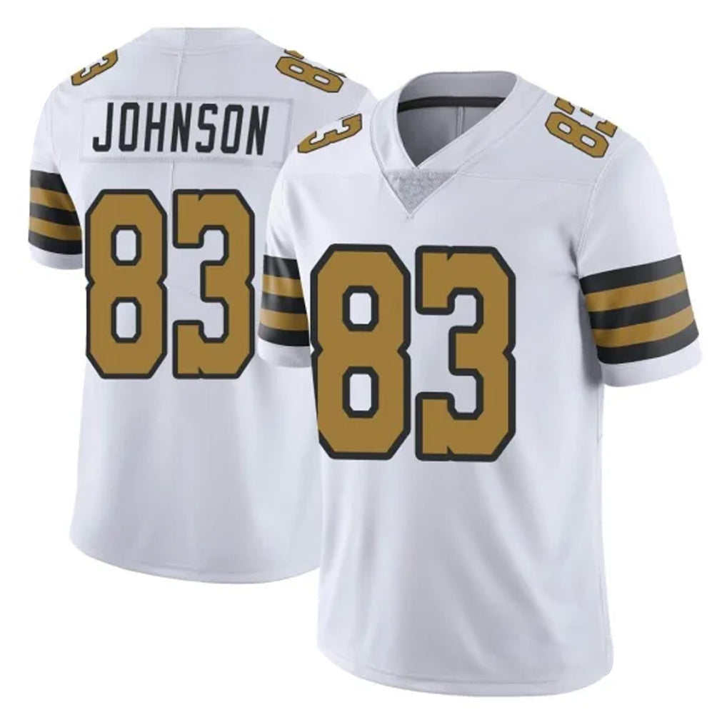Tocy NO.Saints #83 Juwan Johnson Player White Limited Color Rush Home Game Stitched Jerseys