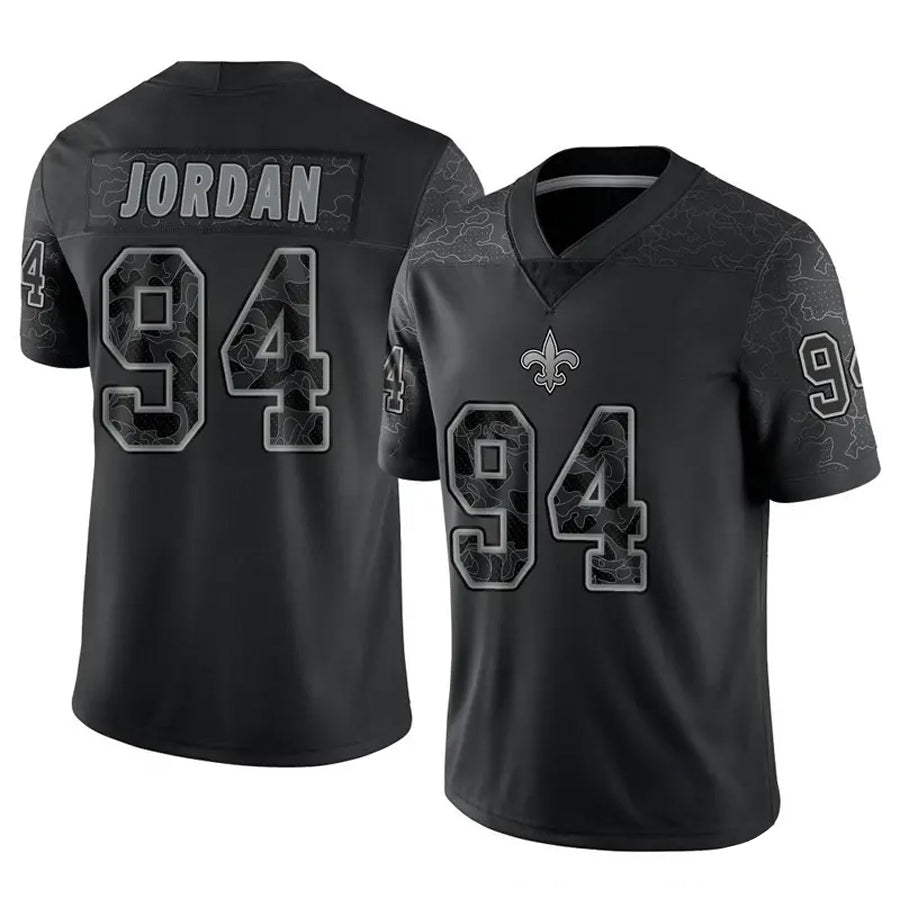 tocy NO.Saints #94 Cameron Jordan Player Black RFLCTV Limited Stitched Jerseys