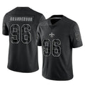 Tocy NO.Saints #96 Carl Granderson Player Black Limited Reflective Home Game Stitched Jerseys