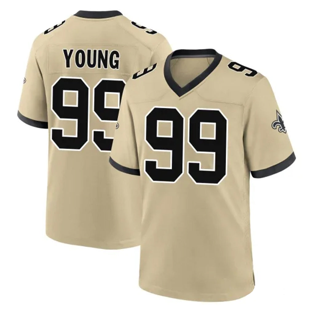 Tocy NO.Saints #99 Chase Young Player Gold Home Game Stitched Jerseys