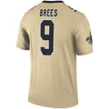 tocy NO.Saints #9 Drew Brees Gold Inverted Legend Stitched Jerseys