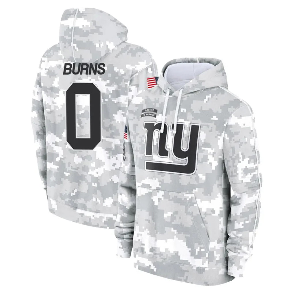 tocy NY.Giants #0 Brian Burns Player Arctic Camo Salute to Service Hoodies Stitched Jerseys
