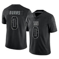 Tocy NY.Giants #0 Brian Burns Player Black Limited Reflective Home Game Stitched Jerseys