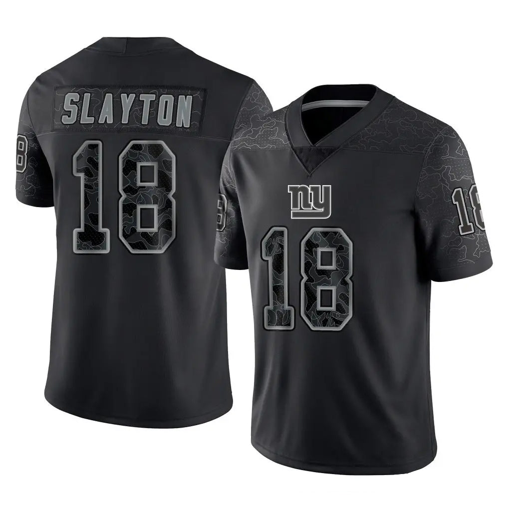 Tocy NY.Giants #18 Darius Slayton Player Black Limited Reflective Home Game Stitched Jerseys