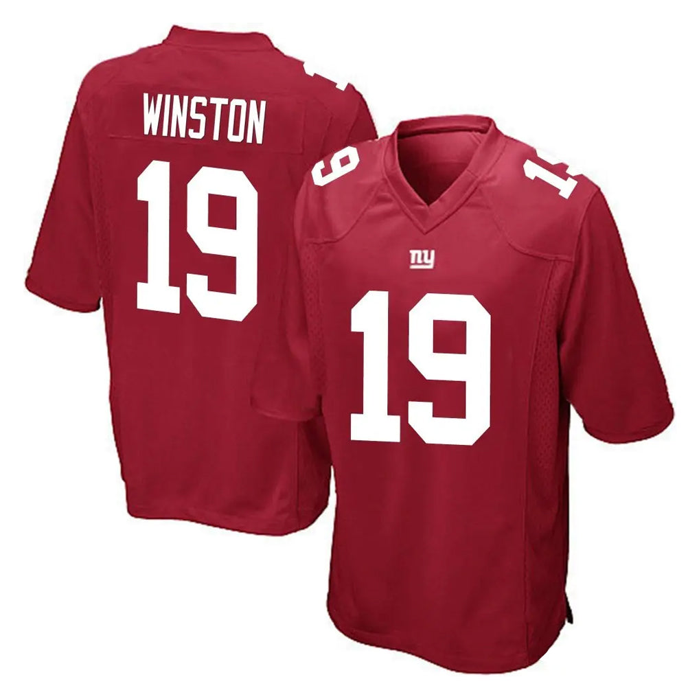 Tocy NY.Giants #19 Jameis Winston Player Red Home Game Stitched Jerseys