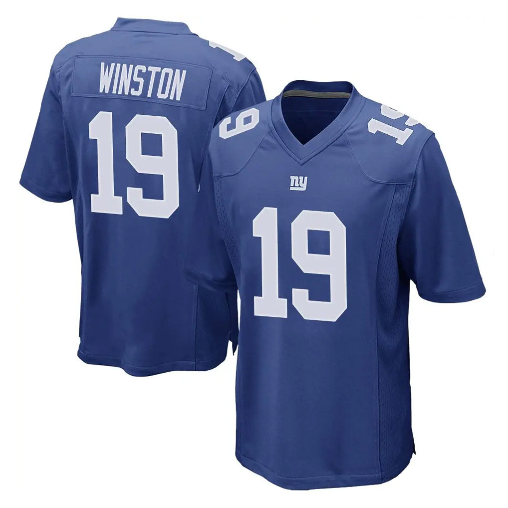 Tocy NY.Giants #19 Jameis Winston Player Royal Home Game Stitched Jerseys
