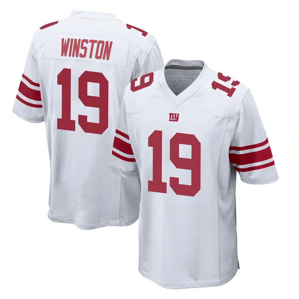 Tocy NY.Giants #19 Jameis Winston Player White Home Game Stitched Jerseys