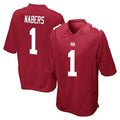 Tocy NY.Giants #1 Malik Nabers Player Red Home Game Stitched Jerseys