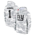 tocy NY.Giants #1 Malik Nabers Player Salute to Service Hoodies Stitched Jerseys