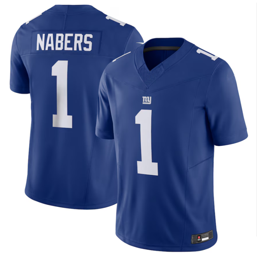 tocy NY.Giants #1 Malik Nabers Royal Vapor F.U.S.E. Limited American Stitched Stitched Jersey