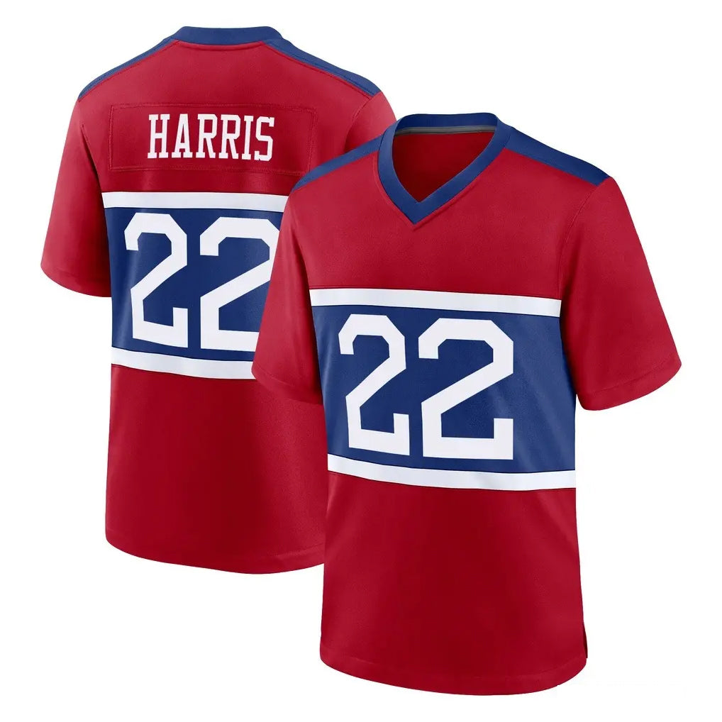 Tocy NY.Giants #22 Najee Harris Player Red Century Home Game Stitched Jerseys