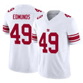 Tocy NY.Giants #49 Tremaine Edmunds Player White Limited Vapor F.U.S.E. Home Game Stitched Jerseys
