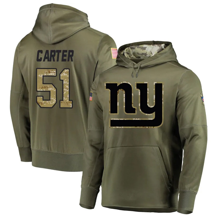 tocy NY.Giants #51 Abdul Carter Player Salute to Service Hoodies Stitched Jerseys