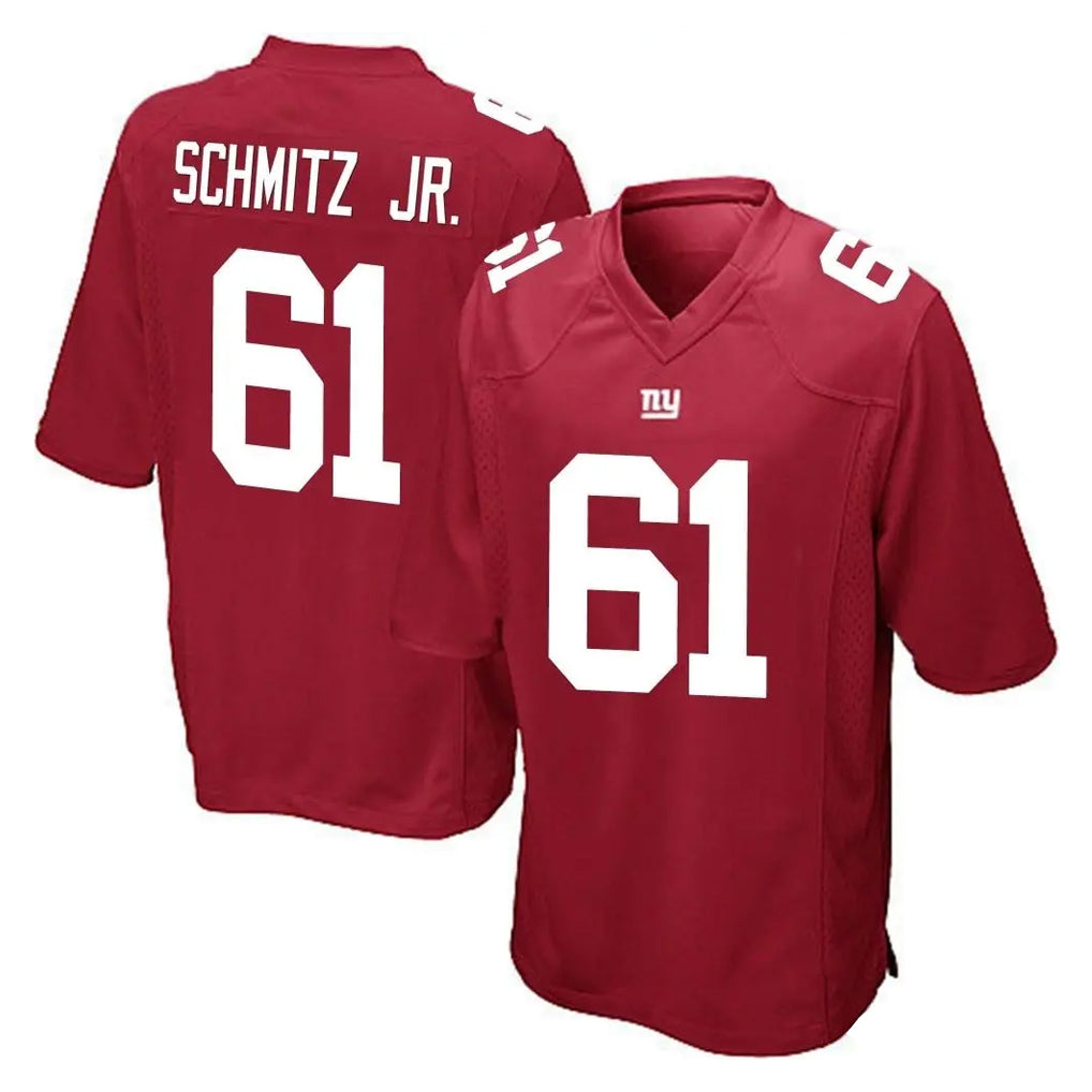 Tocy NY.Giants #61 John Michael Schmitz Jr. Player Red Home Game Stitched Jerseys