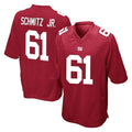 Tocy NY.Giants #61 John Michael Schmitz Jr. Player Red Home Game Stitched Jerseys