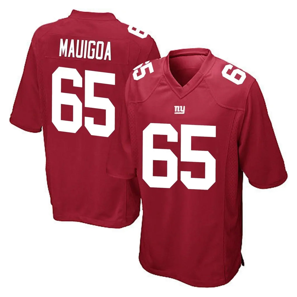 Tocy NY.Giants #65 Francis Mauigoa Player Red Home Game Stitched Jerseys