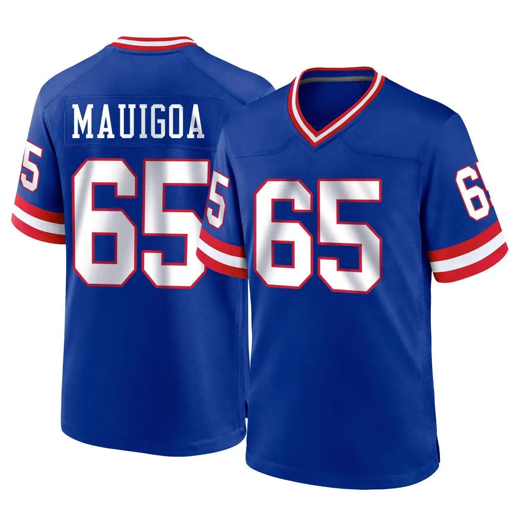 Tocy NY.Giants #65 Francis Mauigoa Player Royal Classic Home Game Stitched Jerseys