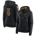 tocy NY.Giants #6 Jaxson Dart Player Black Salute to Service Hoodies Stitched Jerseys