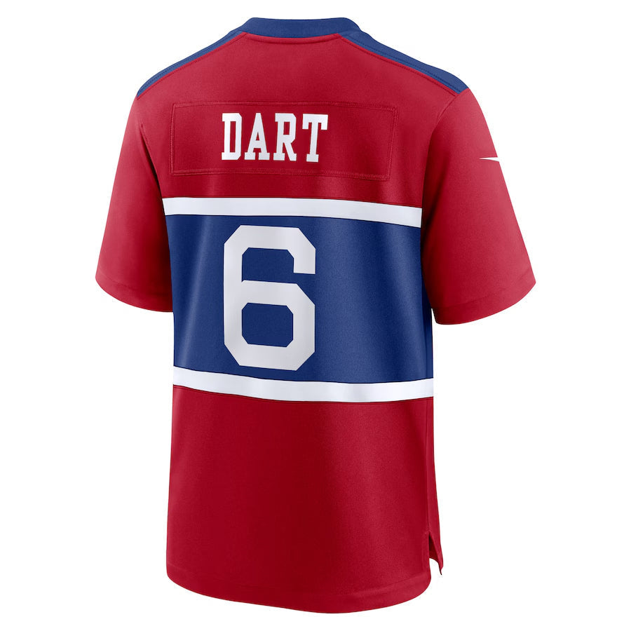 tocy NY.Giants #6 Jaxson Dart Player Red Alternate Century Red Game Stitched Jerseys