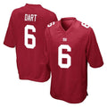 Tocy NY.Giants #6 Jaxson Dart Player Red Home Game Stitched Jerseys