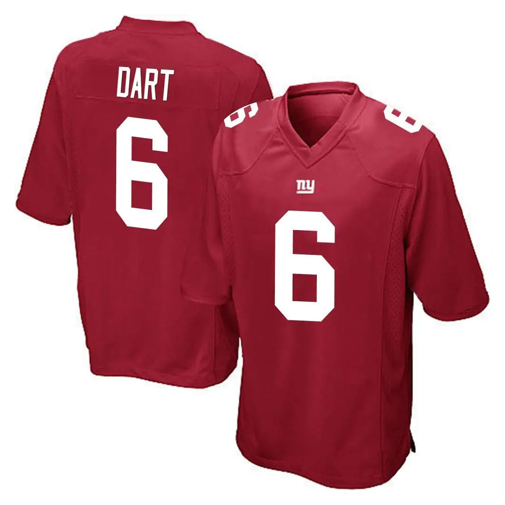 Tocy NY.Giants #6 Jaxson Dart Player Red Home Game Stitched Jerseys