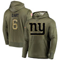 tocy NY.Giants #6 Jaxson Dart Player Salute to Service Hoodies Stitched Jerseys