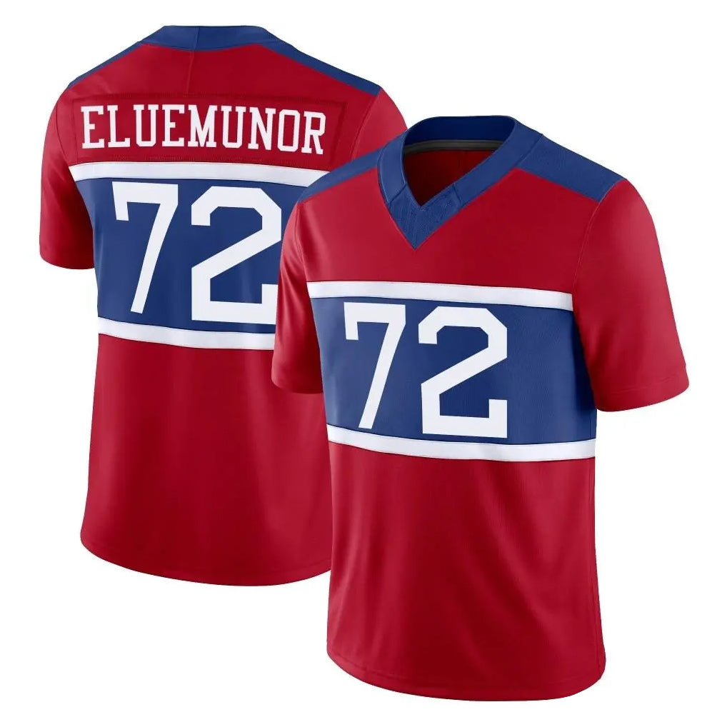 Tocy NY.Giants #72 Jermaine Eluemunor Player Red Century Vapor F.U.S.E. Home Game Stitched Jerseys