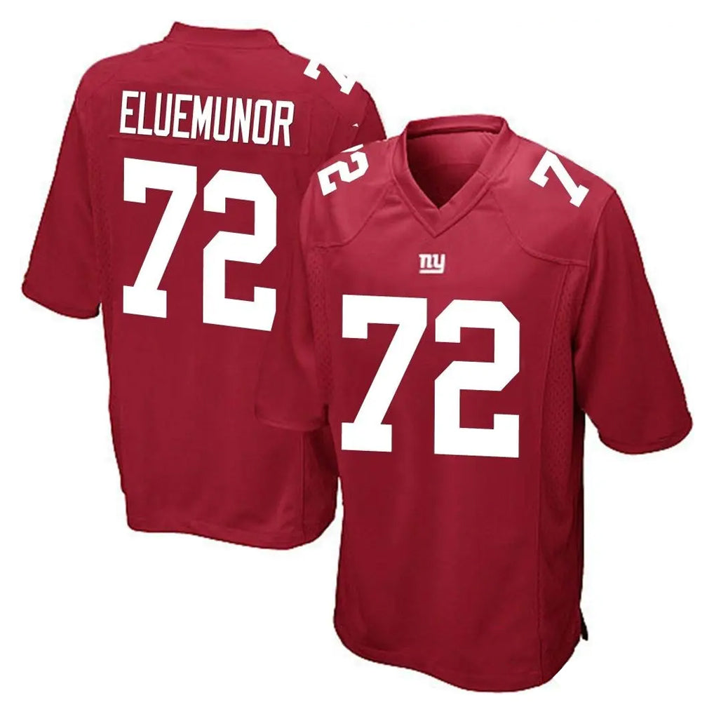 Tocy NY.Giants #72 Jermaine Eluemunor Player Red Home Game Stitched Jerseys