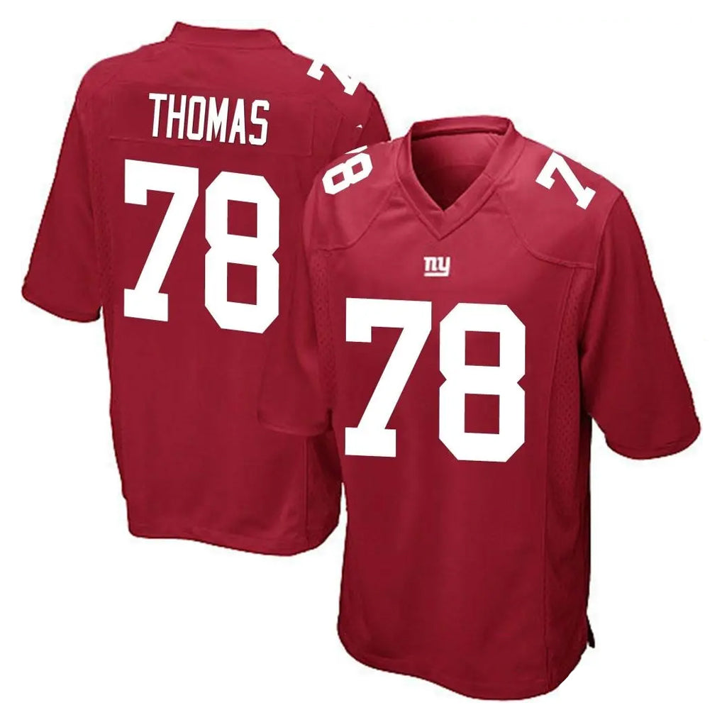 Tocy NY.Giants #78 Andrew Thomas Player Red Home Game Stitched Jerseys