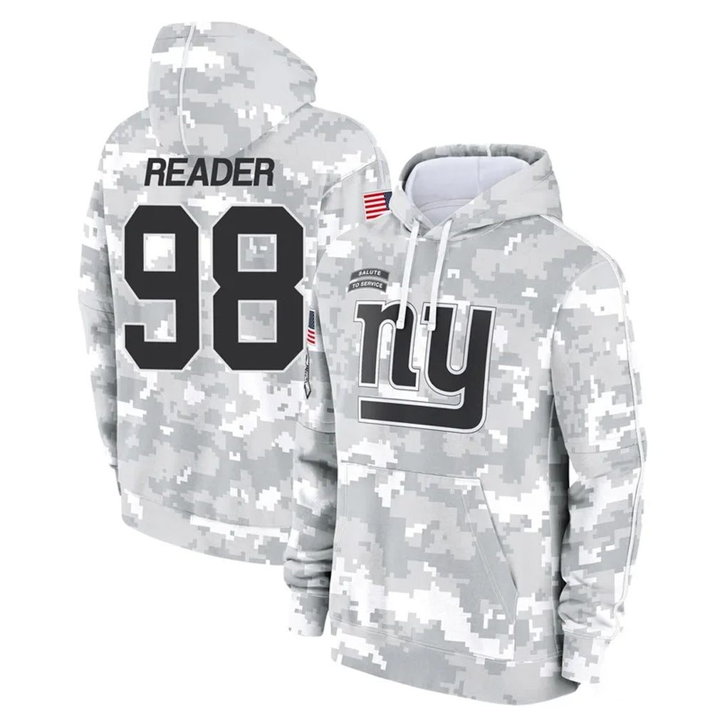 Tocy NY.Giants #98 DJ Reader Player Arctic Camo Salute to Service Pullover Hoodies Limited Game Stitched Jerseys