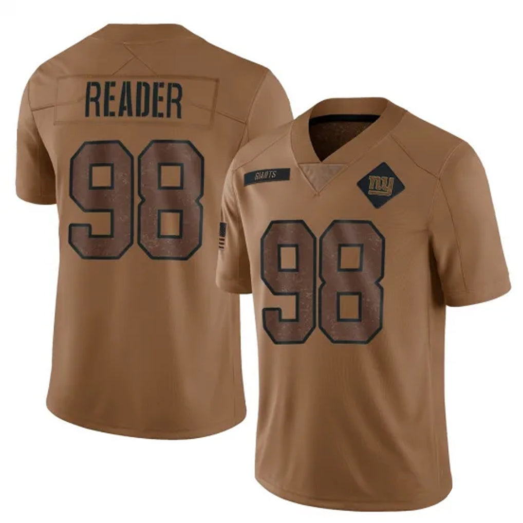 Tocy NY.Giants #98 DJ Reader Player Brown Salute To Service Limited Stitched Jerseys