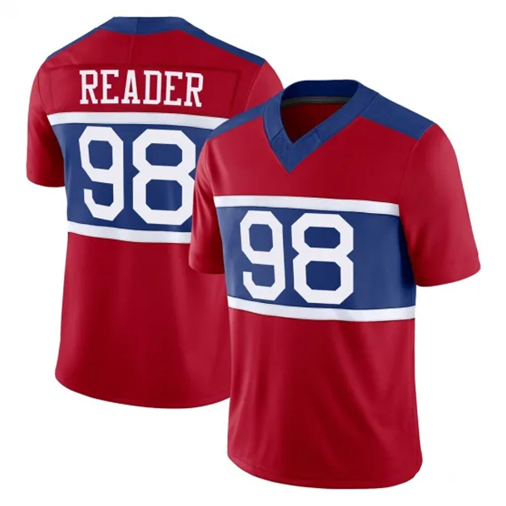 Tocy NY.Giants #98 DJ Reader Player Red Century Vapor F.U.S.E. Home Game Stitched Jerseys