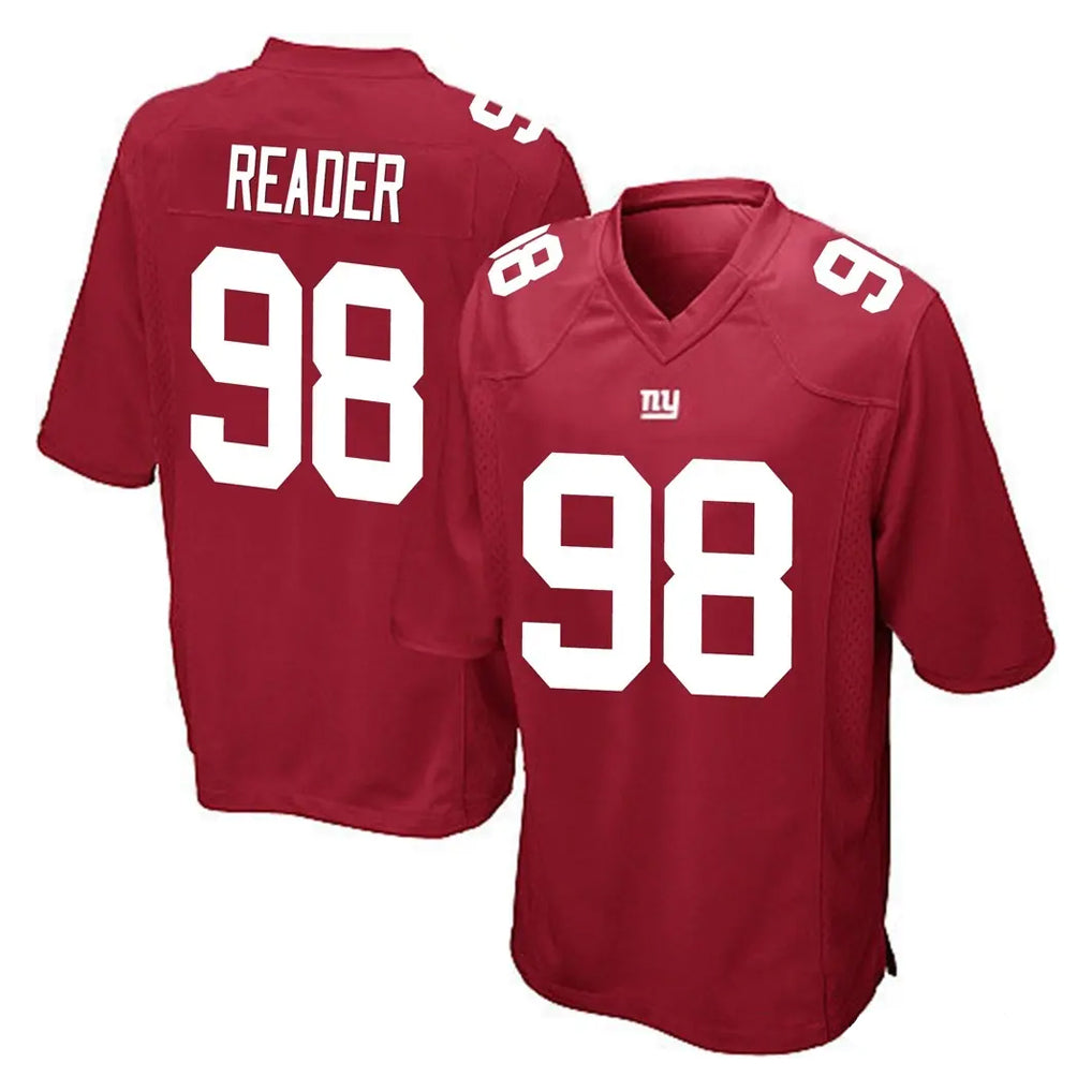 Tocy NY.Giants #98 DJ Reader Player Red Home Game Stitched Jerseys