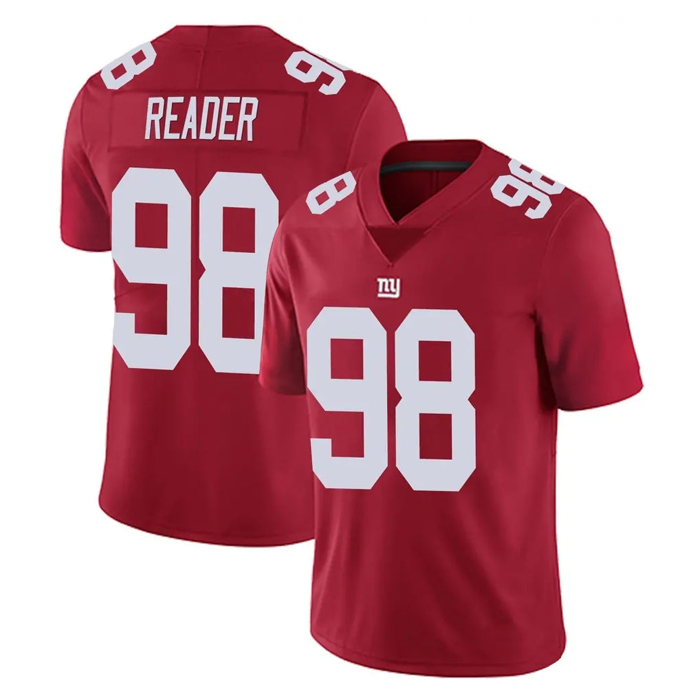 Tocy NY.Giants #98 DJ Reader Player Red Limited Vapor Untouchable Home Game Stitched Jerseys