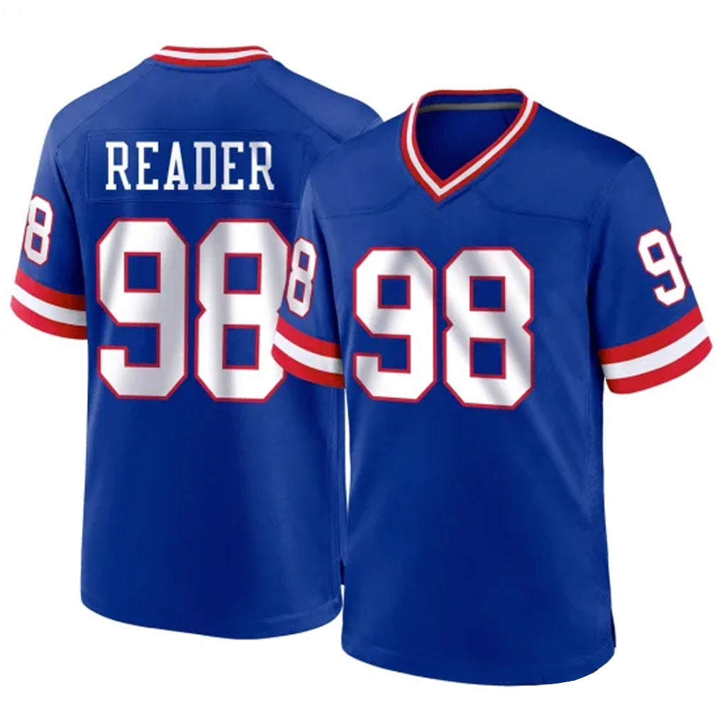 Tocy NY.Giants #98 DJ Reader Player Royal Classic Home Game Stitched Jerseys