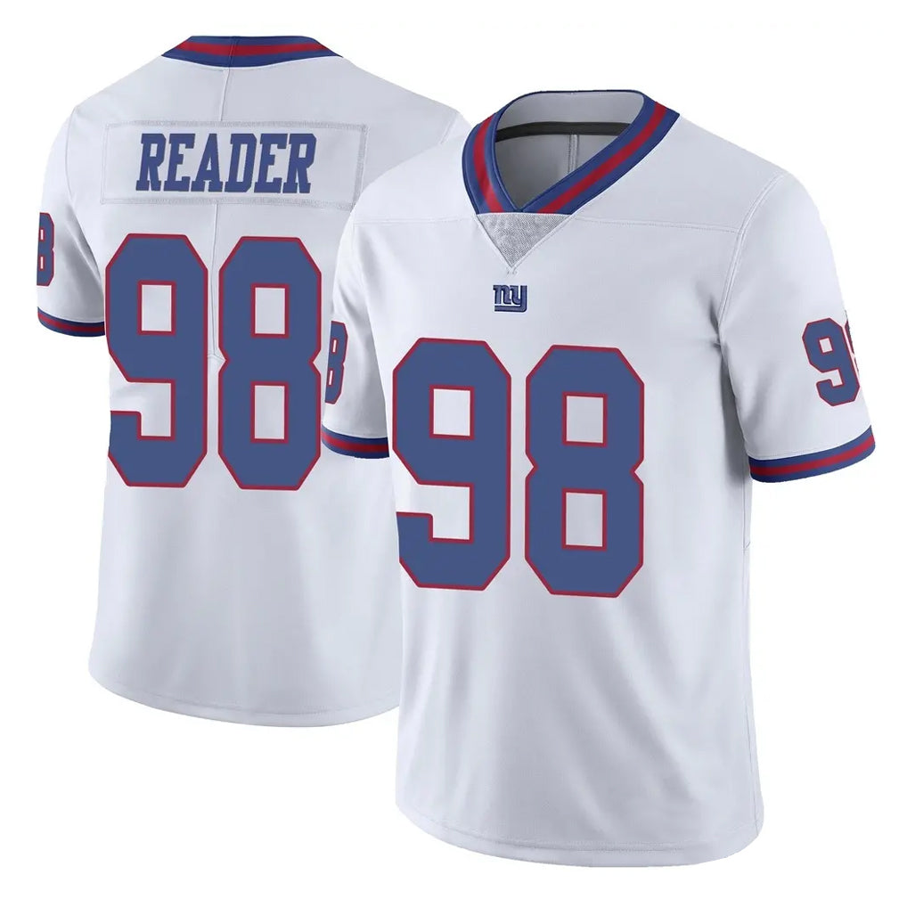 Tocy NY.Giants #98 DJ Reader Player White Color Rush Home Game Stitched Jerseys