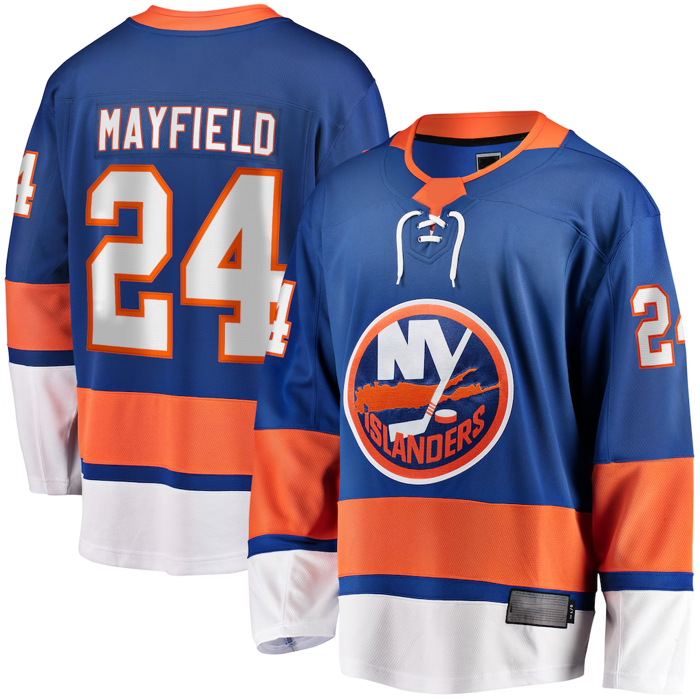 Tocy NY.Islanders #24 Scott Mayfield Royal Breakaway Jerseys