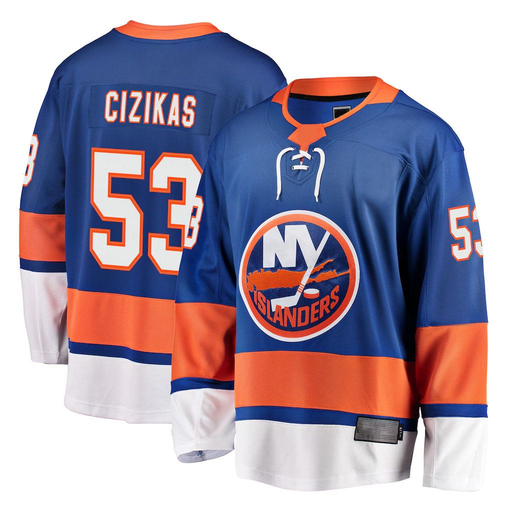 Tocy NY.Islanders #53 Casey Cizikas Royal Breakaway Player Jerseys