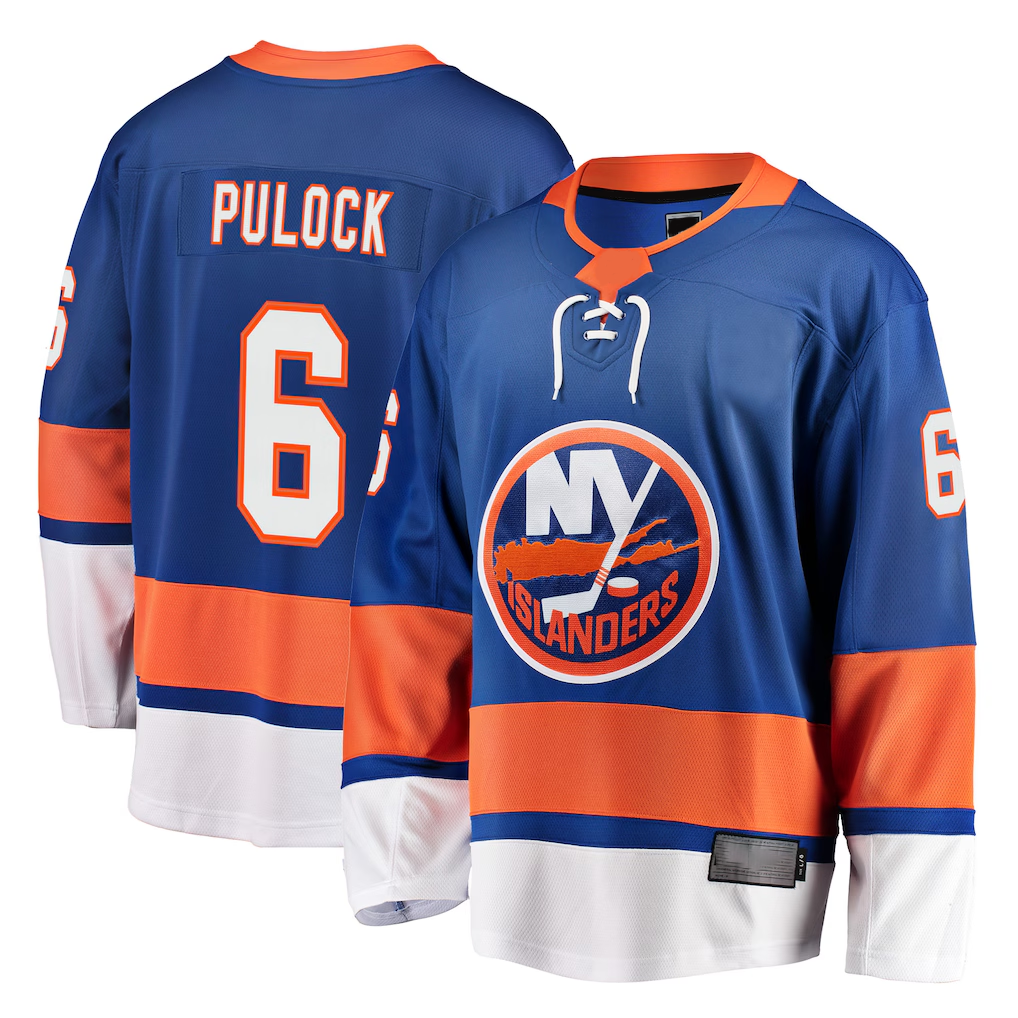 Tocy NY.Islanders #6 Ryan Pulock Royal Breakaway Player Jerseys