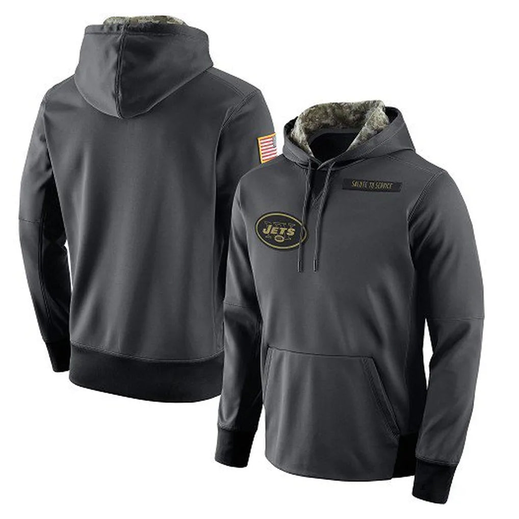 Tocy NY.Jets Gray Pullover Hoodies Limited Game Blank Player Stitched Jerseys