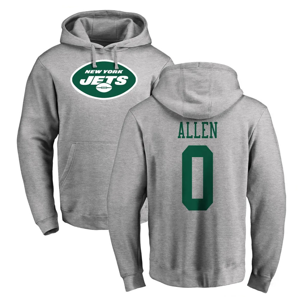 Tocy NY.Jets #0 Braelon Allen Player Gray LOGO Pullover Hoodies Limited Game Stitched Jerseys