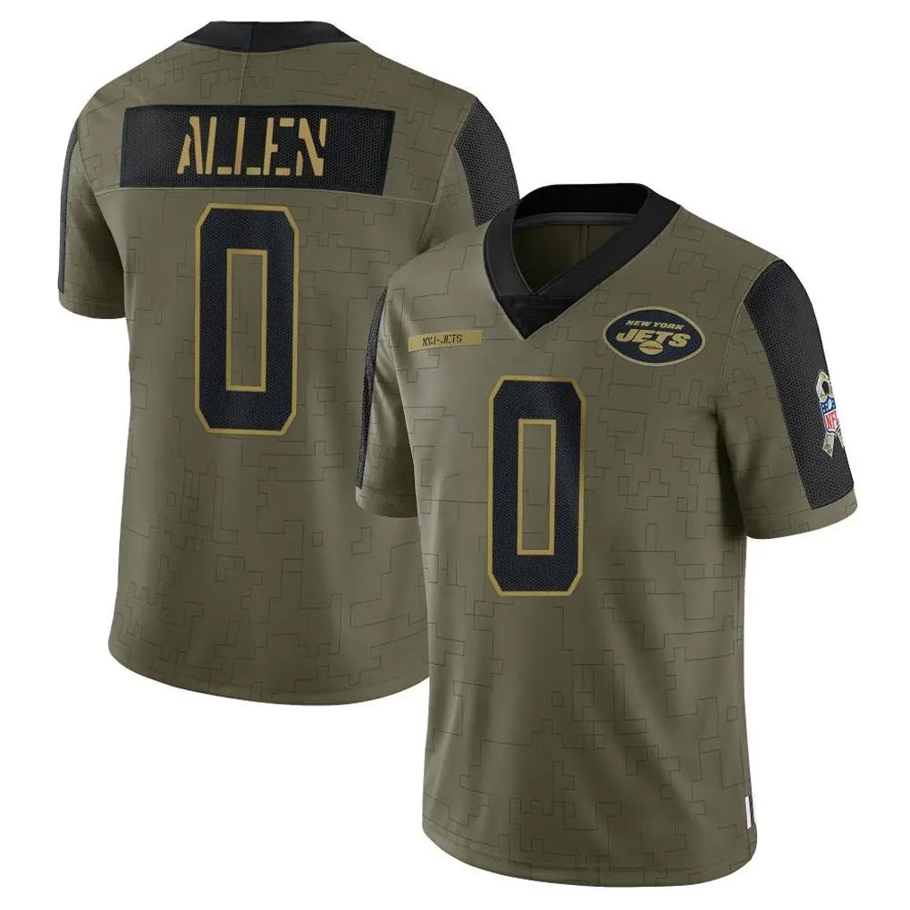 Tocy NY.Jets #0 Braelon Allen Player Olive Salute To Service Limited Game Stitched Jerseys