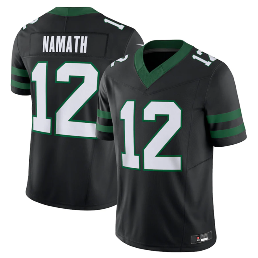 tocy NY.Jets #12 Joe Namath Legacy Black Vapor F.U.S.E. Limited Jersey Stitched American Stitched Jerseys