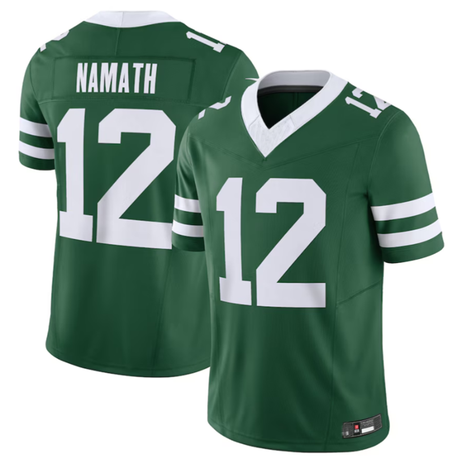 tocy NY.Jets #12 Joe Namath Legacy Green Vapor F.U.S.E. Limited Jersey Stitched American Stitched Jerseys
