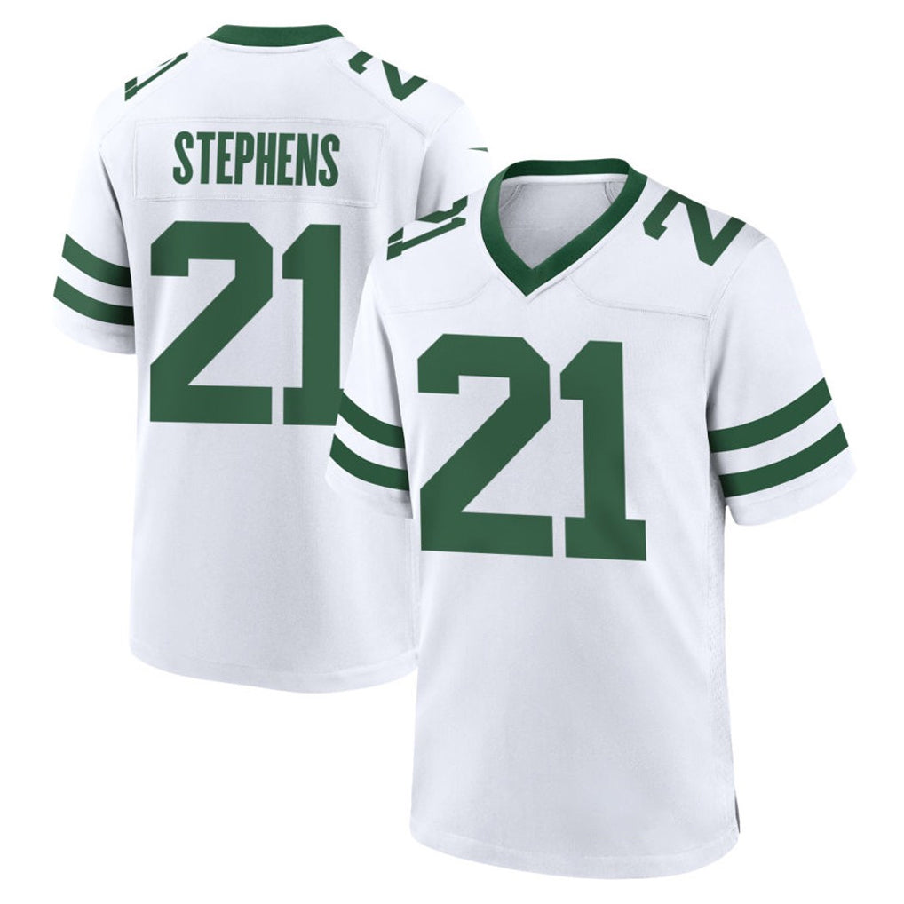 Tocy NY.Jets #21 Brandon Stephens Player White Legacy Home Game Stitched Jerseys